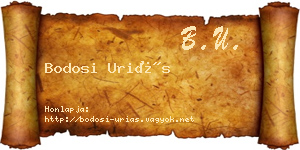 Bodosi Uriás névjegykártya